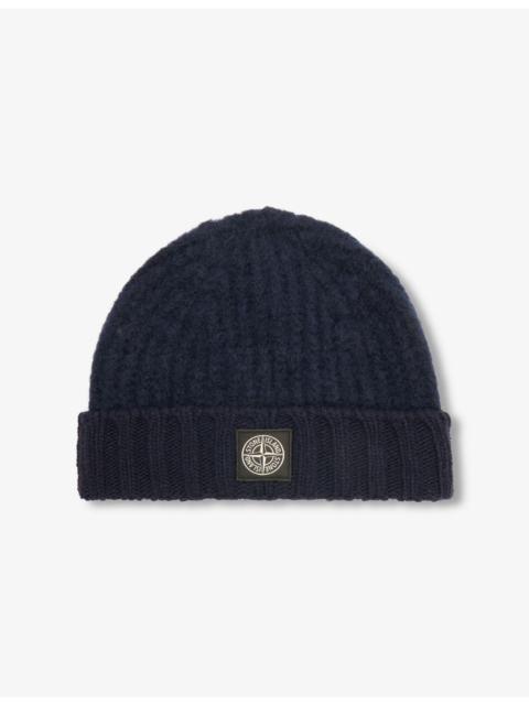 Stone Island Logo-Patch Alpaca-Blend Beanie Hat