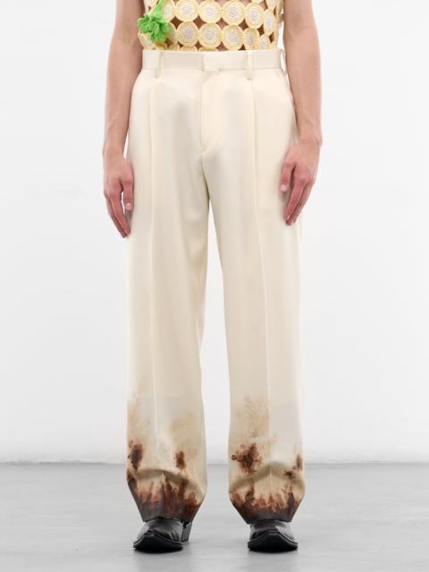 doublet White Wool Mud Print Trousers