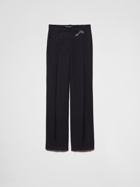 Old-wash gabardine pants