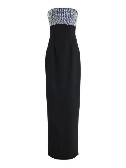 Monique Lhuillier Strapless Empire Sheath Gown black