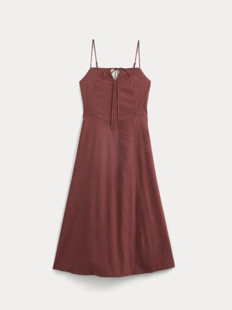 EVERLANE TIE-NECK DRESS IN STRETCH LINEN