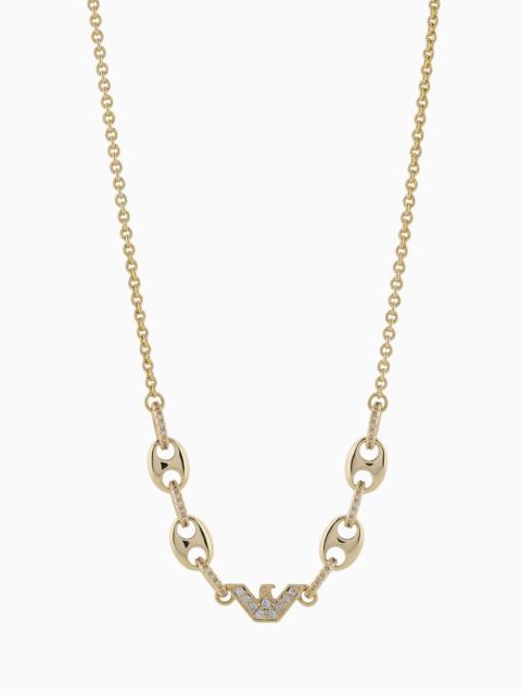 Gold-Tone Brass Station Necklace