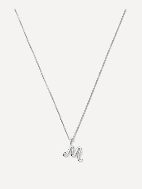 MISSOMA Sterling Silver Curly Molten Mini M Initial Pendant Necklace