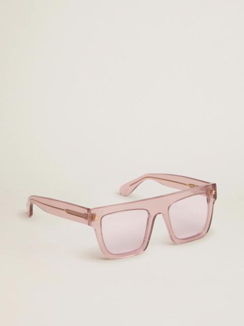 Golden Goose Square-style Sunframe Jamie with clear pink frame and pink lenses