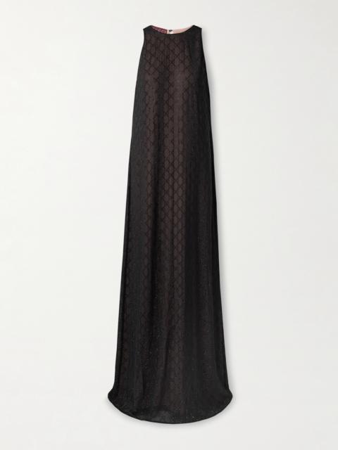 GUCCI Crystal-embellished Silk-chiffon Gown