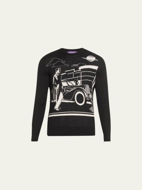 Ralph Lauren Men's Graphic Intarsia Crewneck Sweater