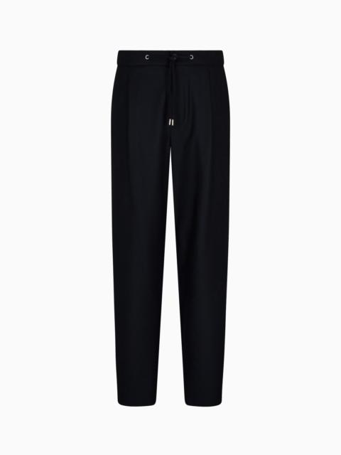 GIORGIO ARMANI SINGLE-PLEAT CASHMERE DRAP TROUSERS