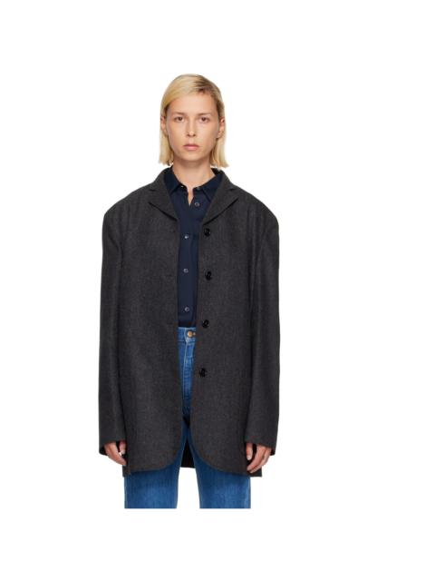 Jil Sander Gray Wool Flannel Blazer