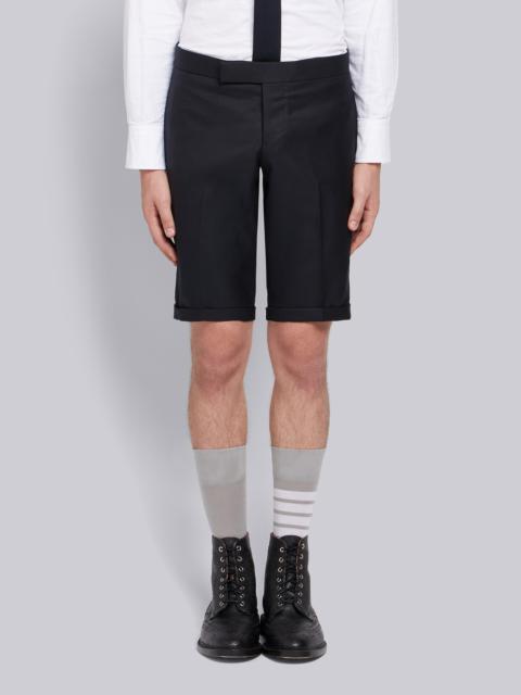 Thom Browne Engineered Side Seam Stripe Solid Wool Twill Skinny Shorts