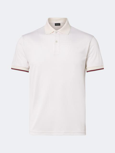 GUCCI Web Stripe silk jersey polo shirt