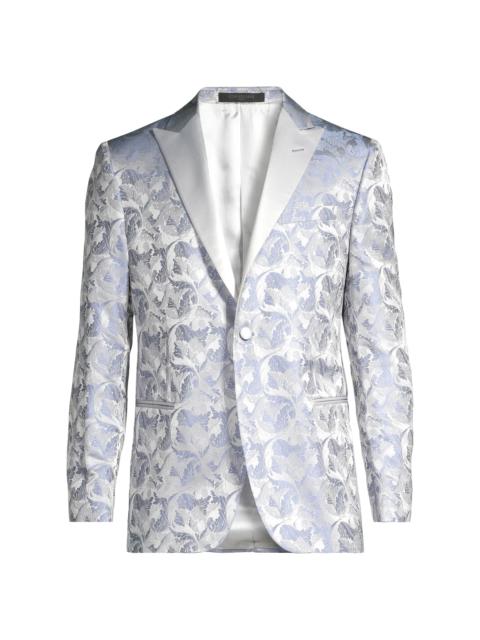 CORNELIANI Men's Jacquard Silk-Blend One-Button Dinner Jacket - Blue