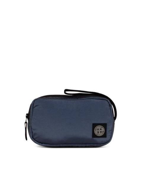 Stone Island logo-patch wash bag