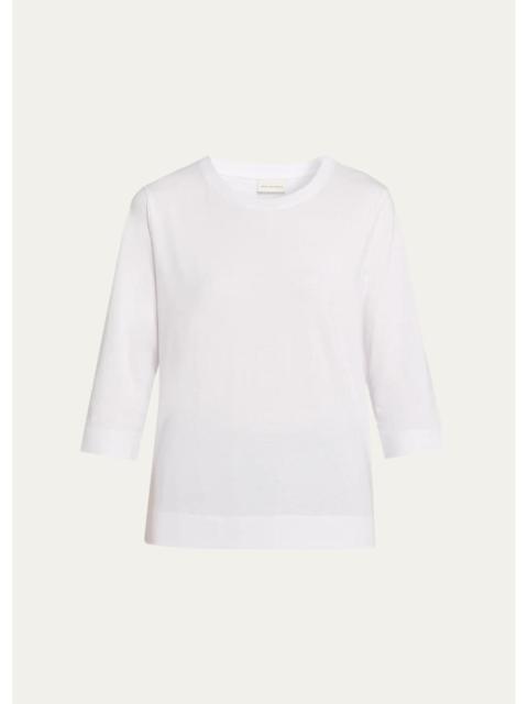 Dries Van Noten Hefiz Cotton 3/4-Sleeve T-Shirt