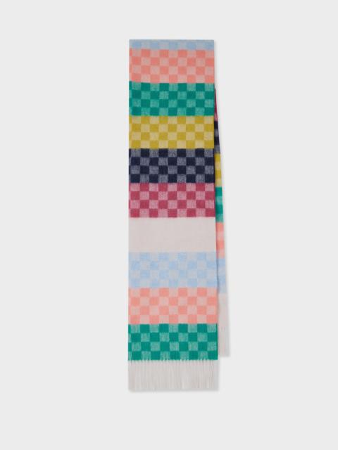 Women's Multicolour Checkerboard 'Swirl' Scarf