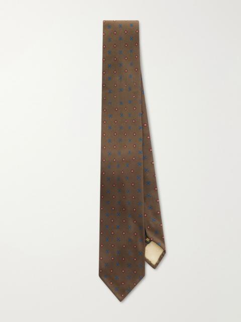 RUBINACCI 8cm Printed Silk-Twill Tie Brown