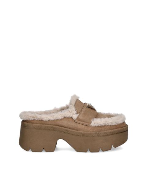 GUESS USA 70mm faux fur-trim mules