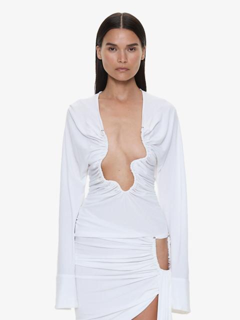 CHRISTOPHER ESBER Salacia Ruched Long Sleeve Top