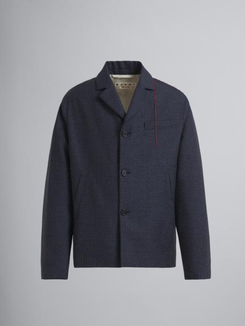 Marni SINGLE-BREASTED WOOL JACKET WITH HOUNDSTOOTH CHECK PATTERN