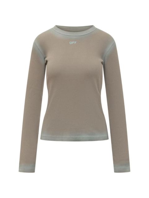 Off-White ribbed long-sleeved top