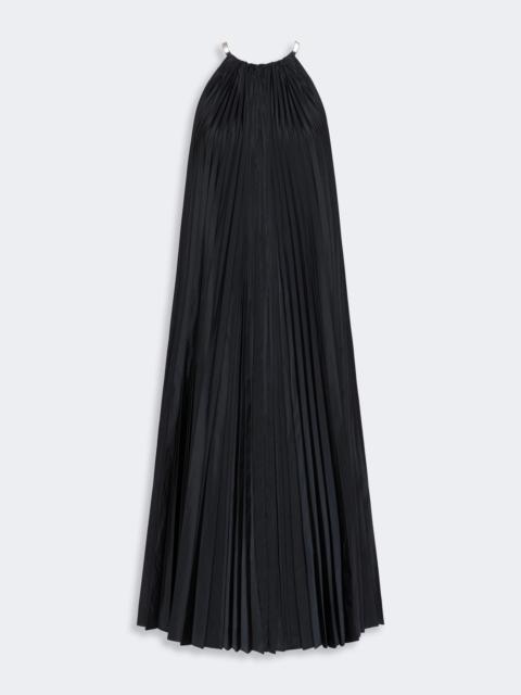 Max Mara COSTONE Sleeveless plissé-pleated taffeta dress - ULTRAMARINE