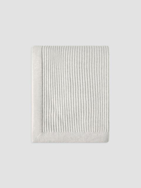 Brunello Cucinelli Cashmere Half English Rib Knit Throw - Fog