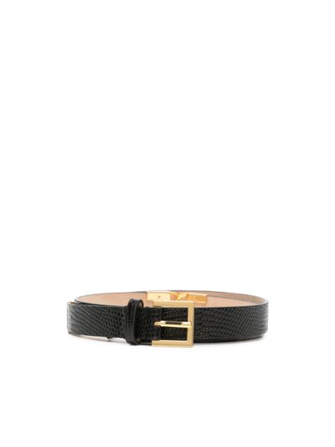ELISABETTA FRANCHI snake-effect logo-detail belt