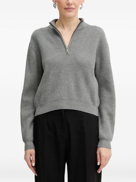 GUESS USA Harley zip ribbed sweater