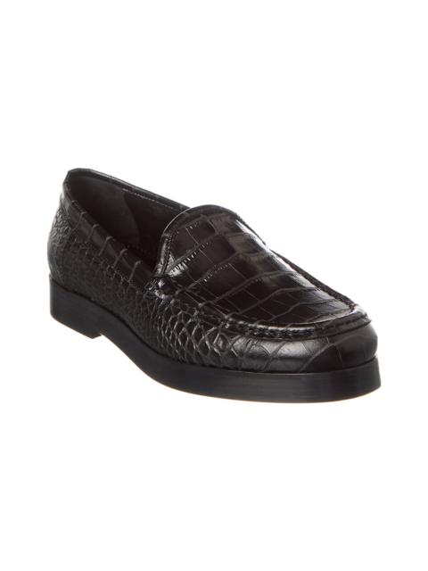Manolo Blahnik Manolo Blahnik Dinelio Croc-Embossed Leather Loafer