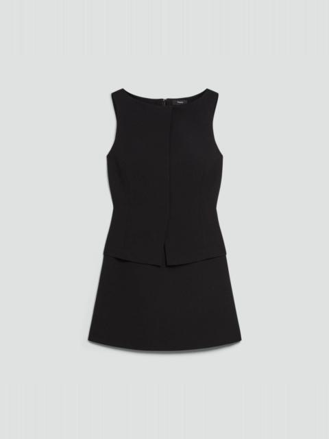 Theory Boatneck Mini Dress in Admiral Crepe