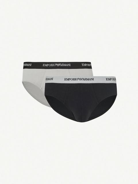 Pack of two slim-fit stretch-cotton briefs