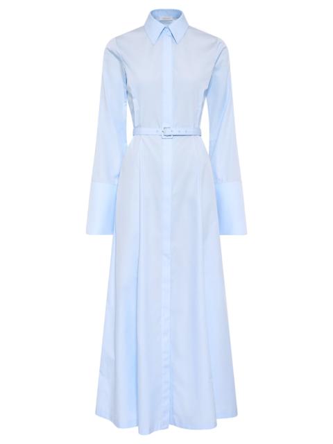 GABRIELA HEARST Carmina Maxi Shirtdress in Light Blue Sea Island Cotton