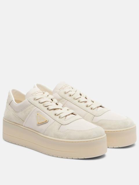 Prada Downtown Bold Re-Nylon and suede sneakers