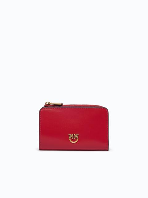 PINKO MINI WALLET IN LEATHER WITH LOVE BIRDS