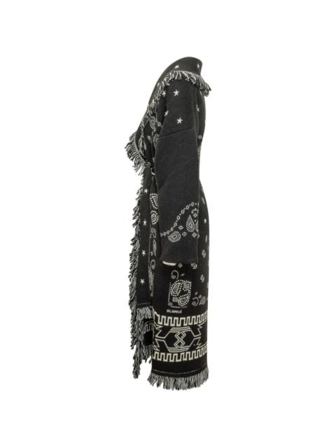 Alanui bandana jacquard fringed coat