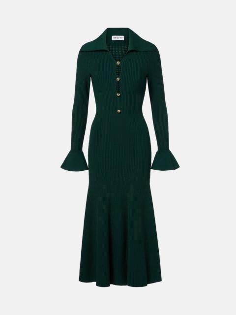 self-portrait Ribbed-knit midi dress