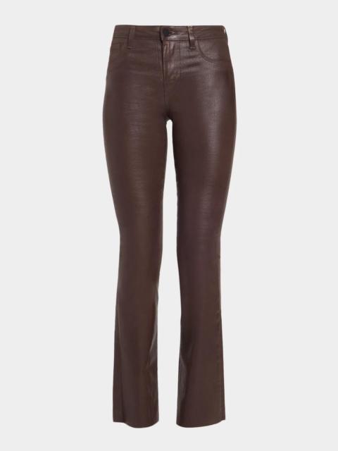 L'AGENCE Ruth High-Rise Coated Straight Raw Hem Jeans