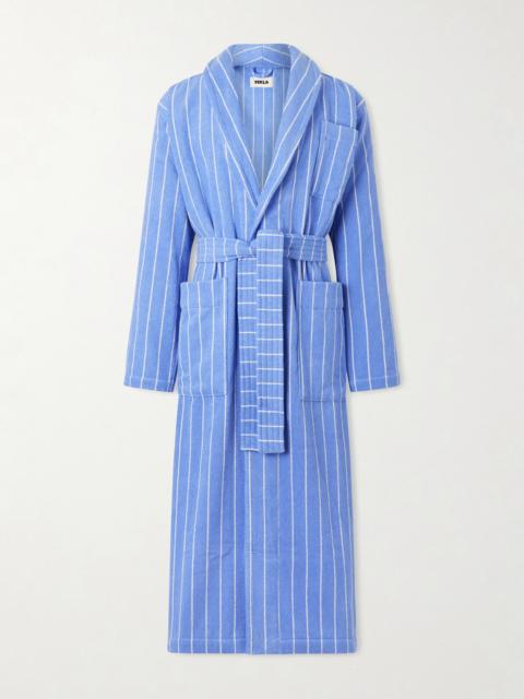 TEKLA Belted Striped Organic Cotton-Terry Robe