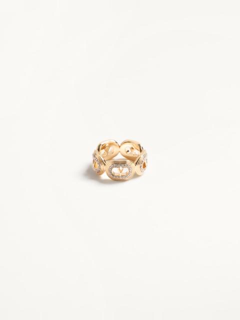 Valentino OVALETTE METAL AND SWAROVSKI® CRYSTAL RING