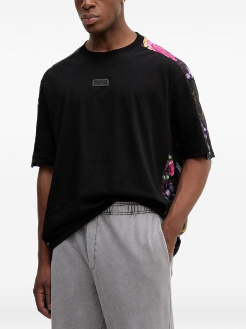 VERSACE JEANS COUTURE back-patterned logo-plaque T-Shirt