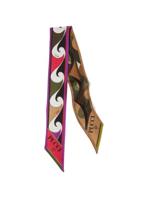 Rombi-print silk scarf