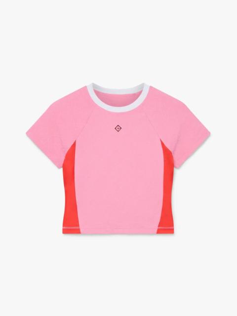 CASABLANCA Pink Monogram Short Sleeve Rash Top