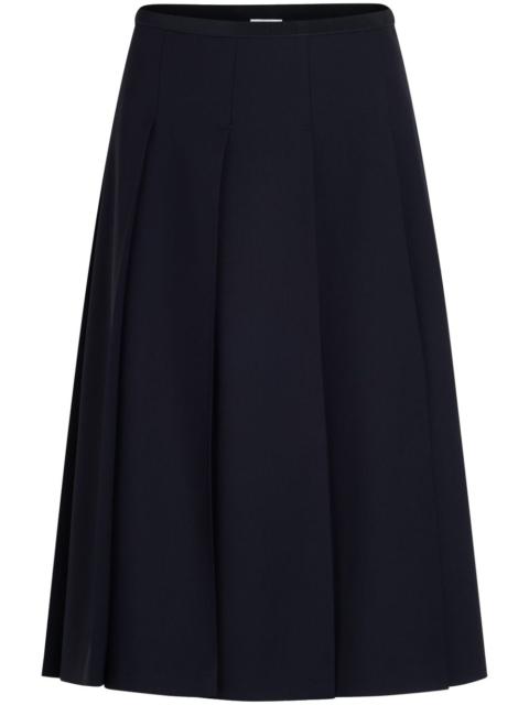 PATOU pleated twill midi skirt