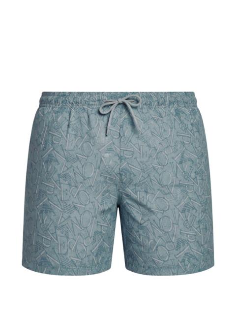 EMPORIO ARMANI drawstring printed swim shorts
