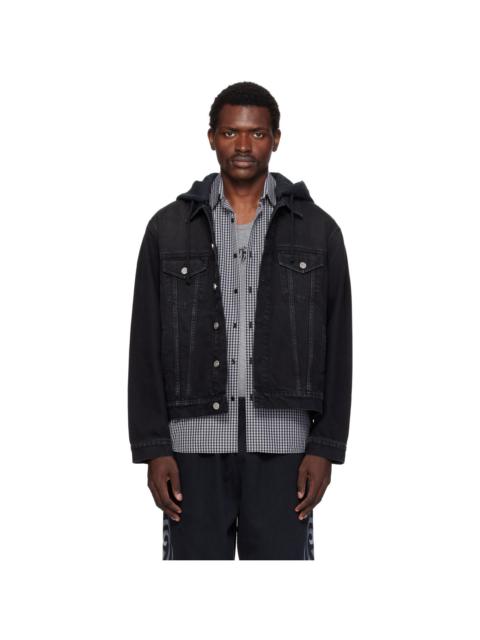 VETEMENTS Black Detachable Hood Denim Jacket