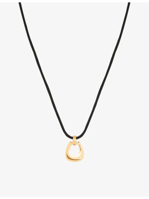ASTRID & MIYU Horseshoe Hardware Pendant 18ct Yellow Gold-Plated Brass Cord Necklace