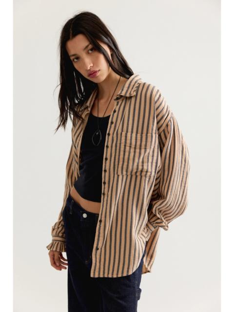 FREE PEOPLE We The Free Off-Duty Double Cloth Striped Button Down