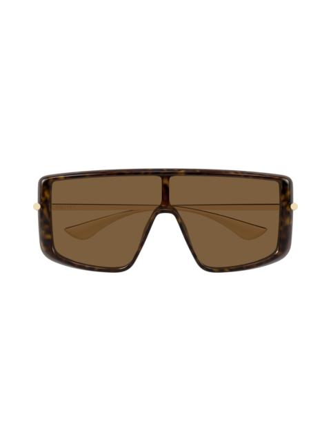 Alexander McQueen Women's T-Bar Visor 99MM Rectangular Sunglasses - Havana Brown