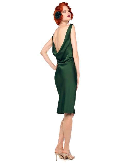 NORMA KAMALI SLEEVELESS LOW BACK DRAPE DRESS