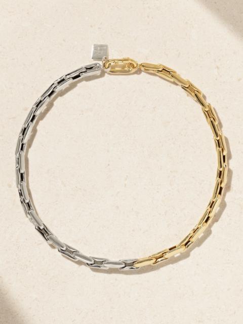 LAUREN RUBINSKI Extra Small 14-karat yellow and white gold necklace Gold