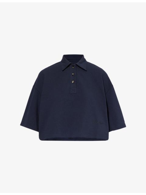 Bottega Veneta Crop short-sleeves cotton-piqué polo shirt